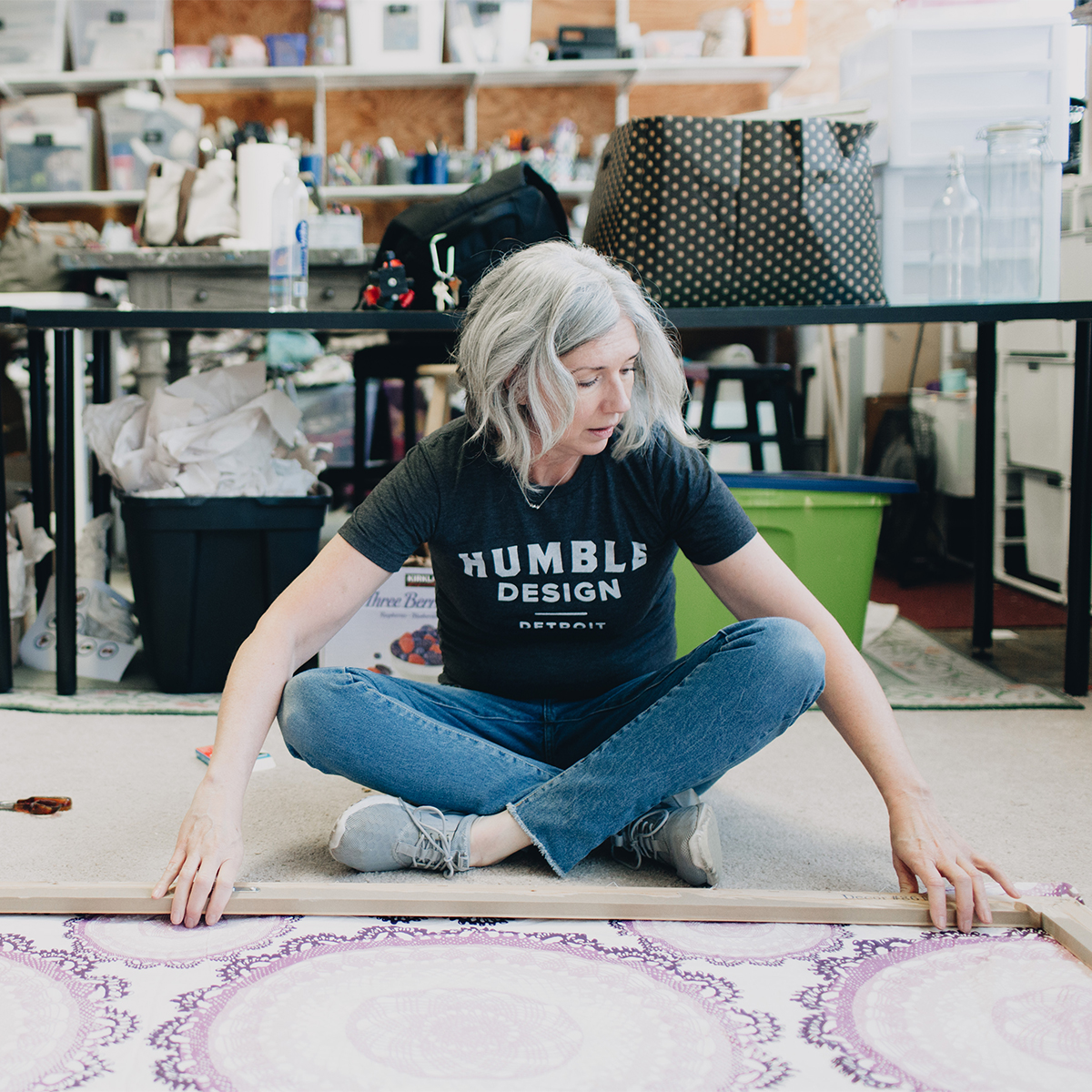 Humble design volunteer crafting decor for space