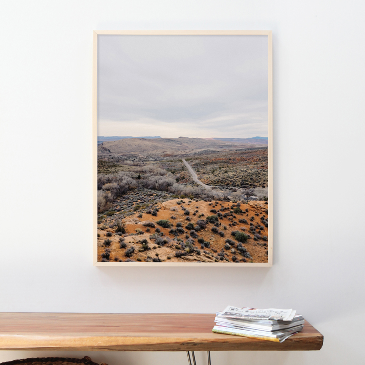 Beautiful photo of high-desert landscape in Maple Artifact Uprising 16 x 24 inch Gallery Frame