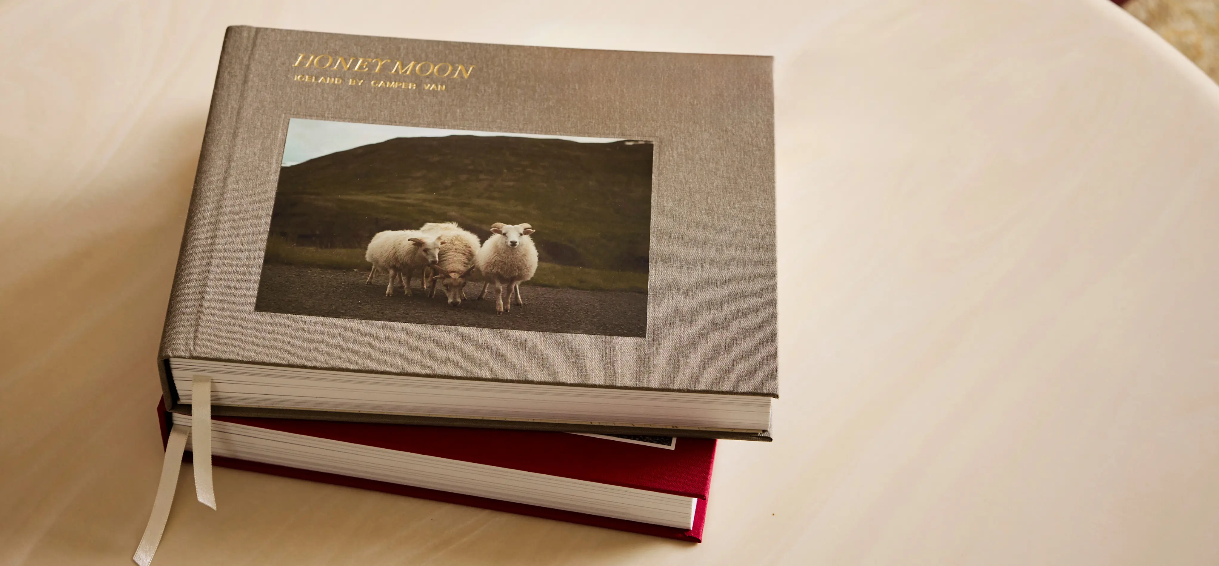 layflat photo album flipping through pages