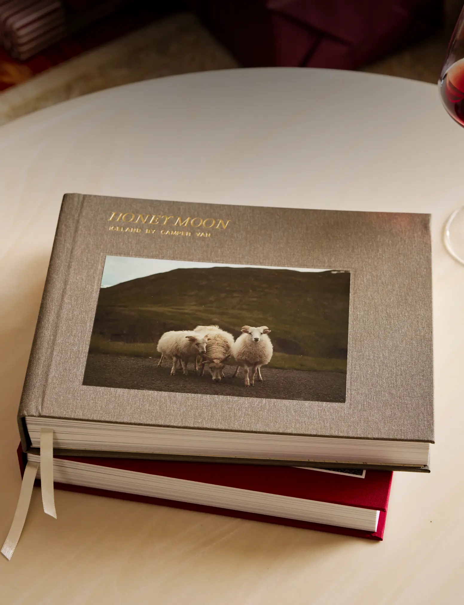 layflat photo album flipping through pages