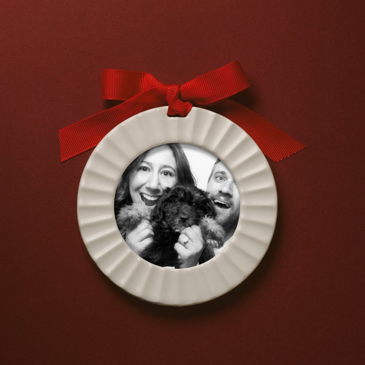 Personalized Couple Christmas Ornament - Fluted Porcelain by Artifact Uprising | Photo Holders