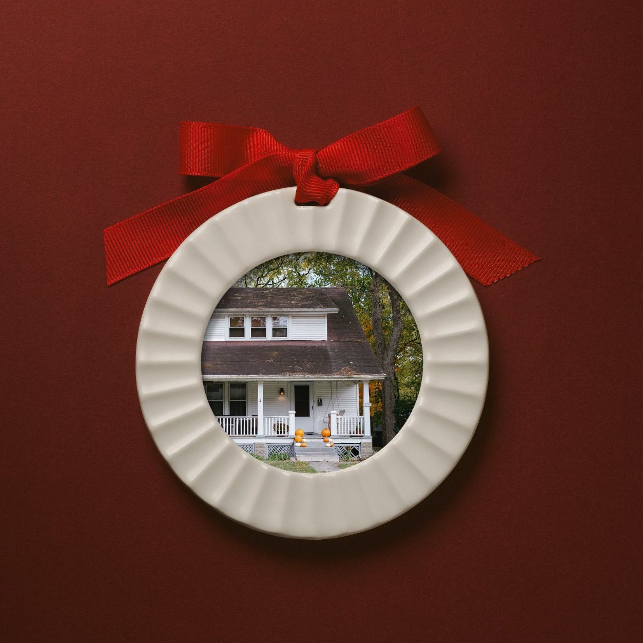 First Christmas in New Home Ornament - Fluted Porcelain by Artifact Uprising | Photo Holders