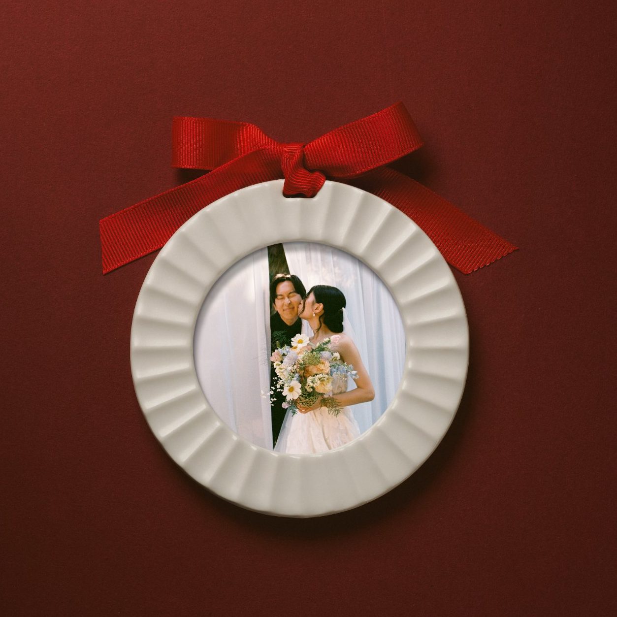 Custom Wedding Ornament - Fluted Porcelain by Artifact Uprising | Photo Holders
