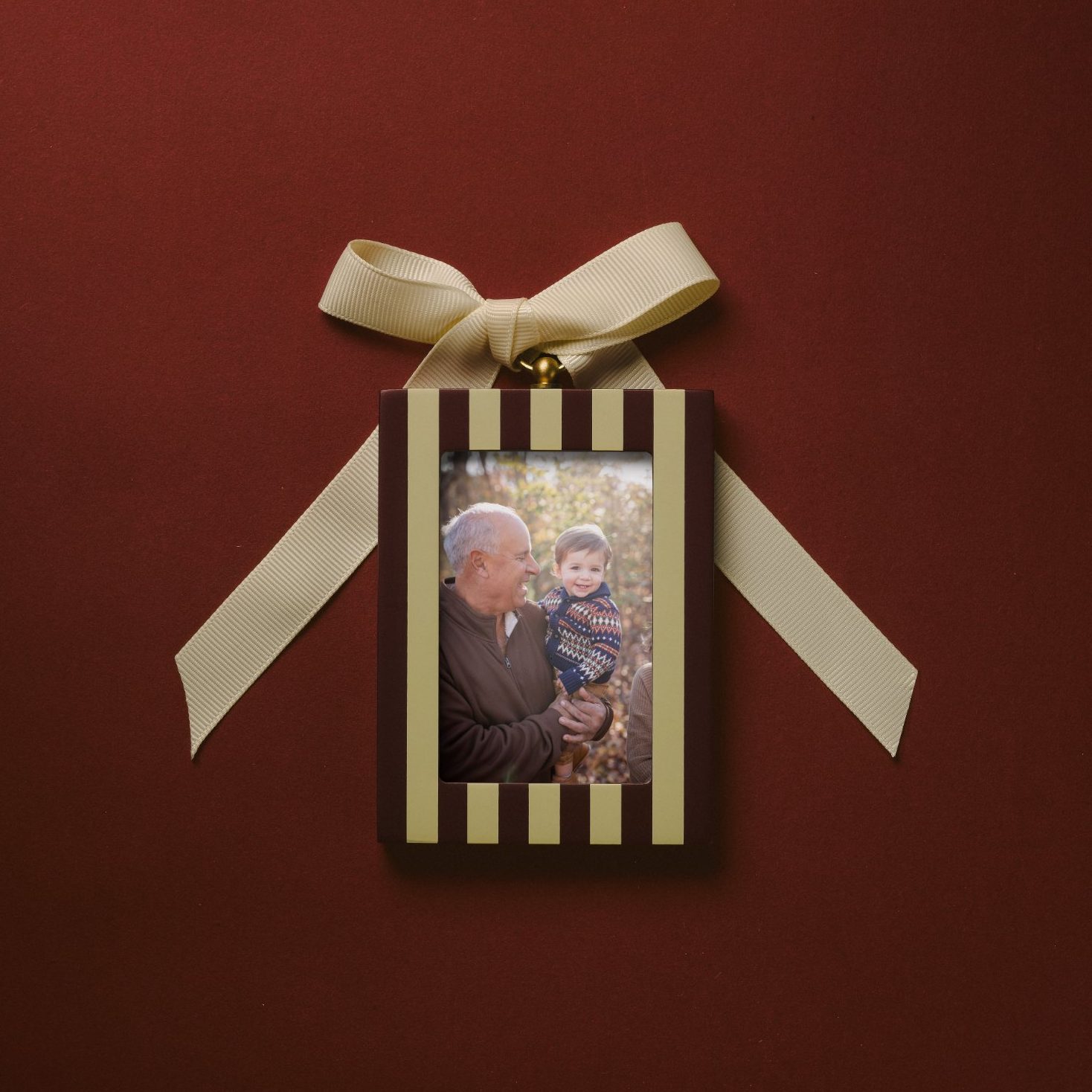 Grandpa Christmas Ornament - Striped Wood by Artifact Uprising | Photo Holders