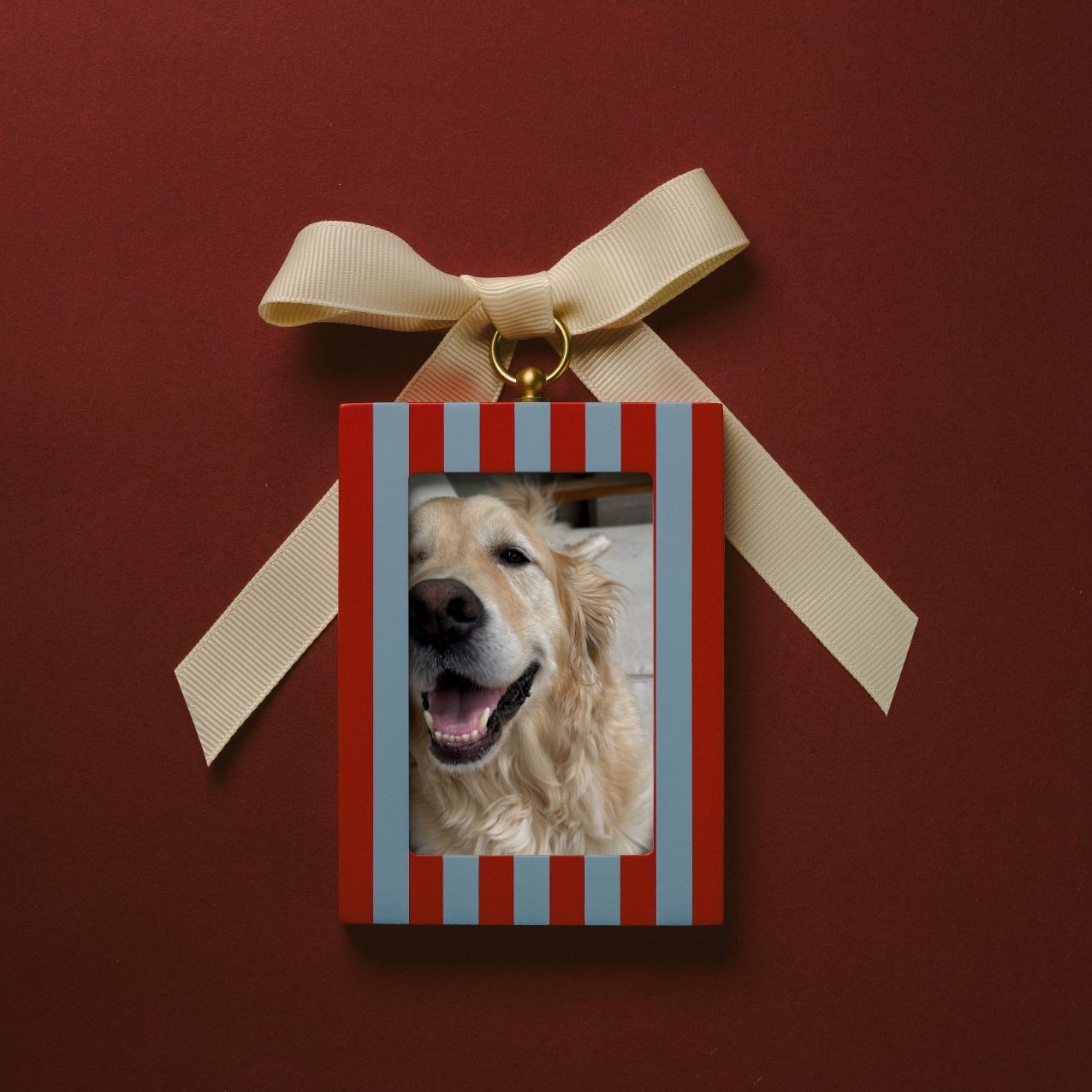 Personalized Pet Ornament - Striped Wood by Artifact Uprising | Photo Holders