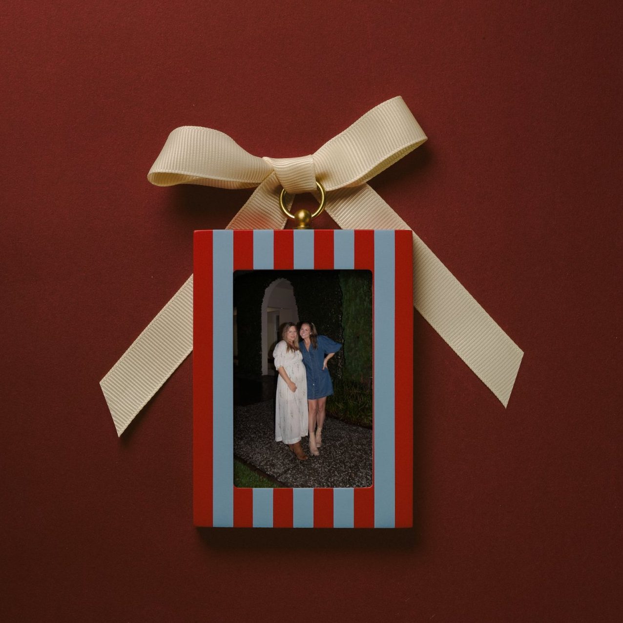 Custom Sister Ornament - Striped Wood by Artifact Uprising | Photo Holders
